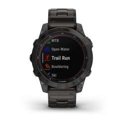 Умные часы Garmin Fenix 7 Sapphire Solar титановый угольно-серый DLC с угольно-серым титановым DLC браслетом