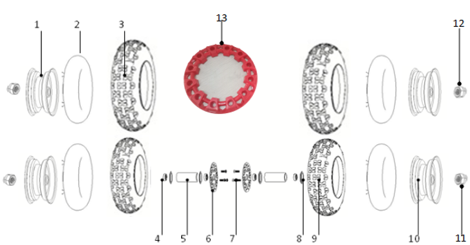 Запчасти D к квадроциклу Motax Grizlik X16