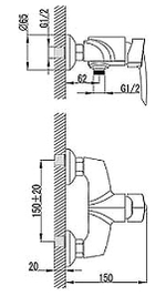 LM3503C Марс Смеситель для душа хром (к/к 8)
