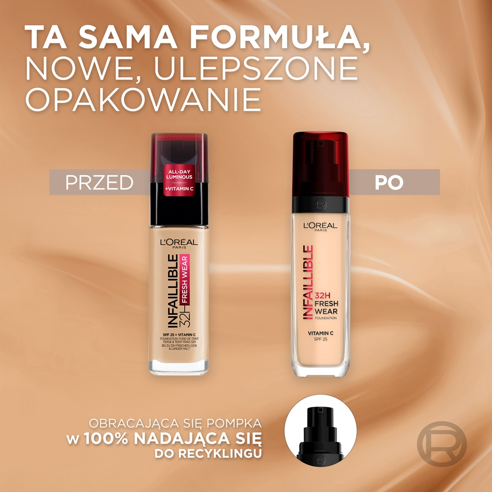 L’Oreal Paris Infaillible 32H Fresh Wear - Долговременное тонирование в жидкой основе оттенок 125 WARM DORE, 30 ml