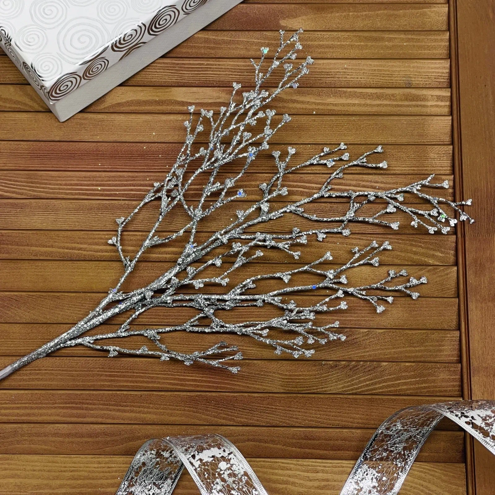 Ветка декоративная «Зимнее древо» 65 см, Серебро