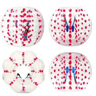 Бампербол "Прозрачный с красными держателями", ПВХ, диаметр 1,2 м