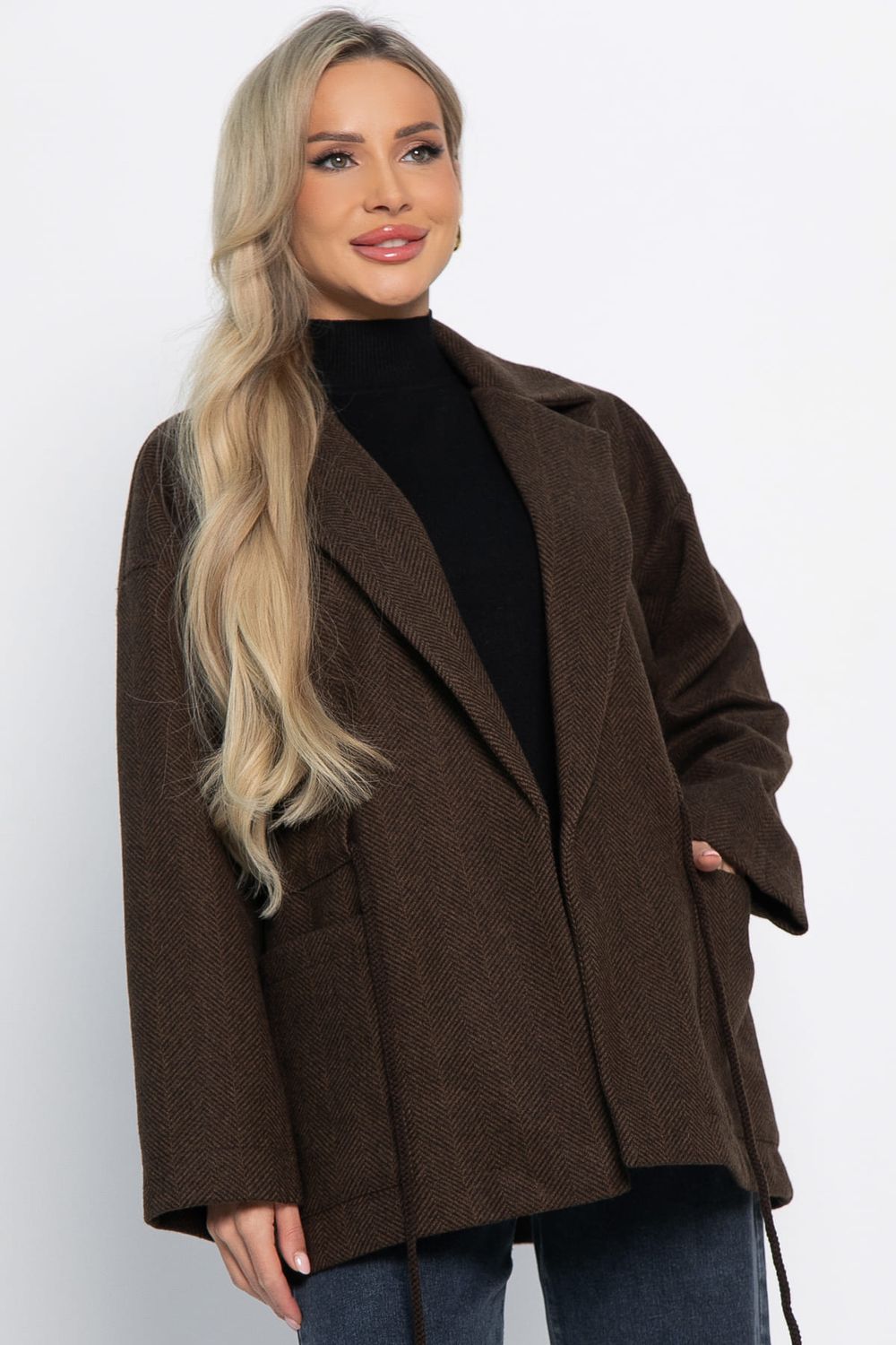 Пальто-пиджак (шоколад) Б15088-7М LT Collection