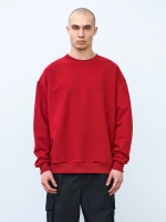 Свитшот оверсайз, без начеса (красный)