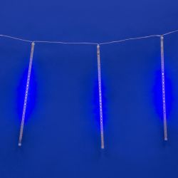 ULD-E2405-240-DTK BLUE IP44 METEOR Занавес светодиодный фигурный Падающие звезды. соединяемый. 2х0.5м. 8 подвесов. Синий свет. Провод прозрачный. TM Uniel.