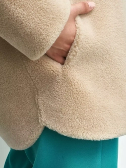 Куртка чебурашка из люкс эко - меха, бежевая, SilverFox