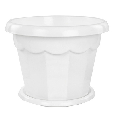 Горшок цветочный Гармония 4л с поддоном, белый