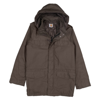 Утепленная куртка Carhartt цвета хаки с капюшоном, М свободный