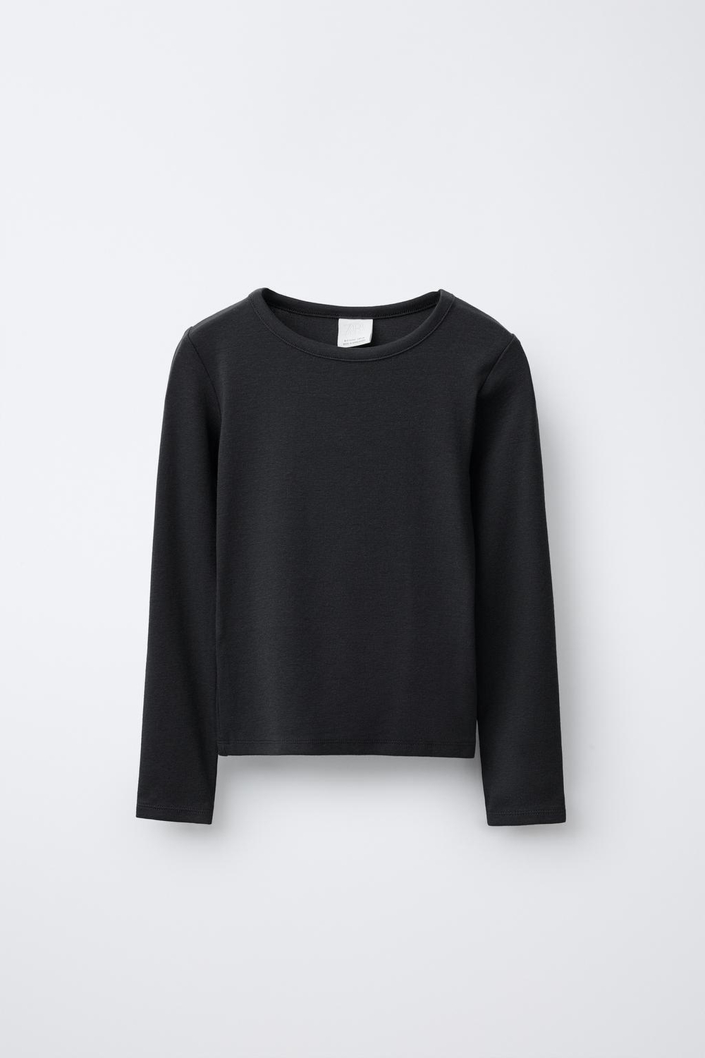 ZARA ОДНОТОННАЯ ФУТБОЛКА С МОДАЛОМ, АНТРАЦИТОВО-СЕРЫЙ