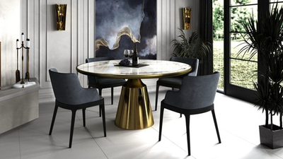 Стол круглый Йоду керамика в дереве