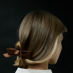 Бант "Стрекоза" коричневый с декором