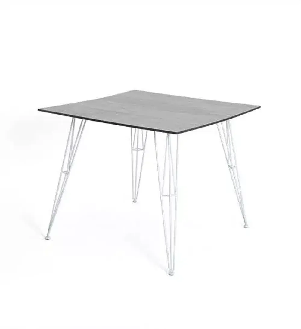 "Руссо" обеденный стол из HPL квадратный 90х90см, цвет светло-серый