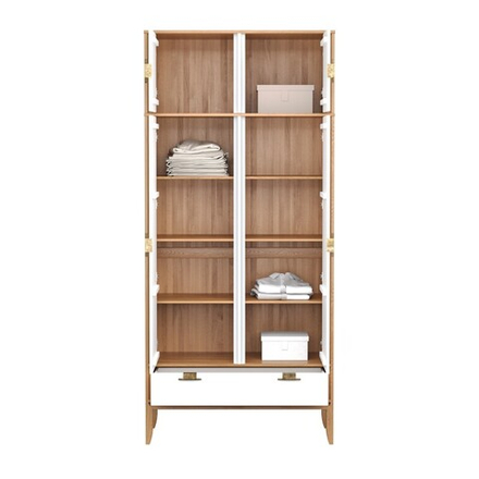 Антресоль 2х дверного шкафа «Бридж» браун/белый лак