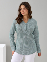 Блузка БЛ-22/гусинаялапка-зеленый