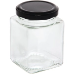 Банка для продуктов стеклянная 200 мл с винтовой крышкой, квадратная
