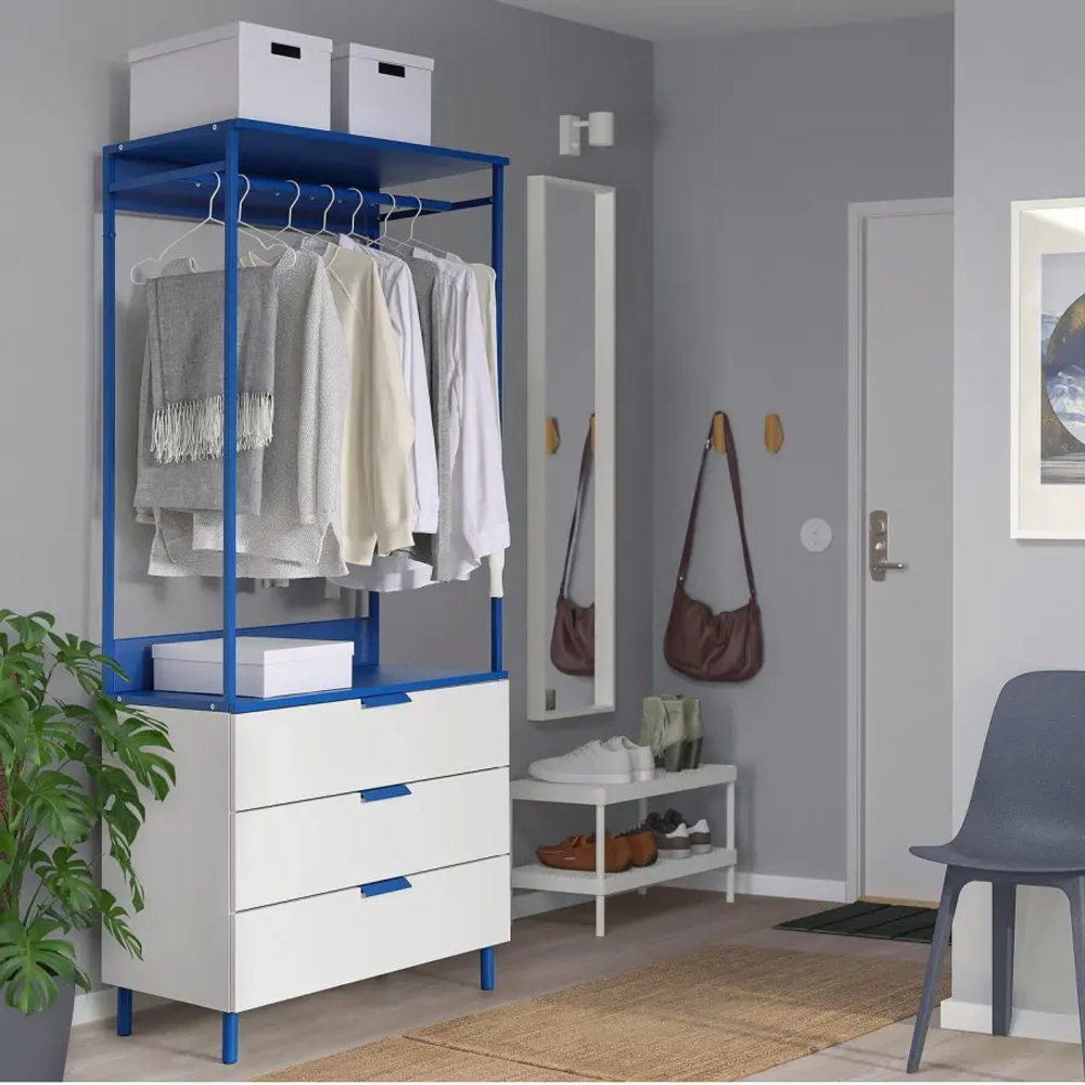 Комбинация для хранения - PLATSA  IKEA/ ПЛАТСА  ИКЕА, 191х80 см, белый/синий
