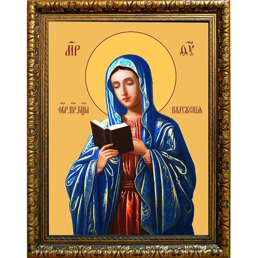 Калужская икона Божьей Матери на холсте.