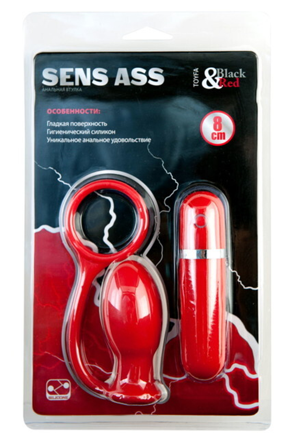 Стимулятор простаты с эрекционным кольцом Sens Ass (10 режимов) (Цвет: красный)