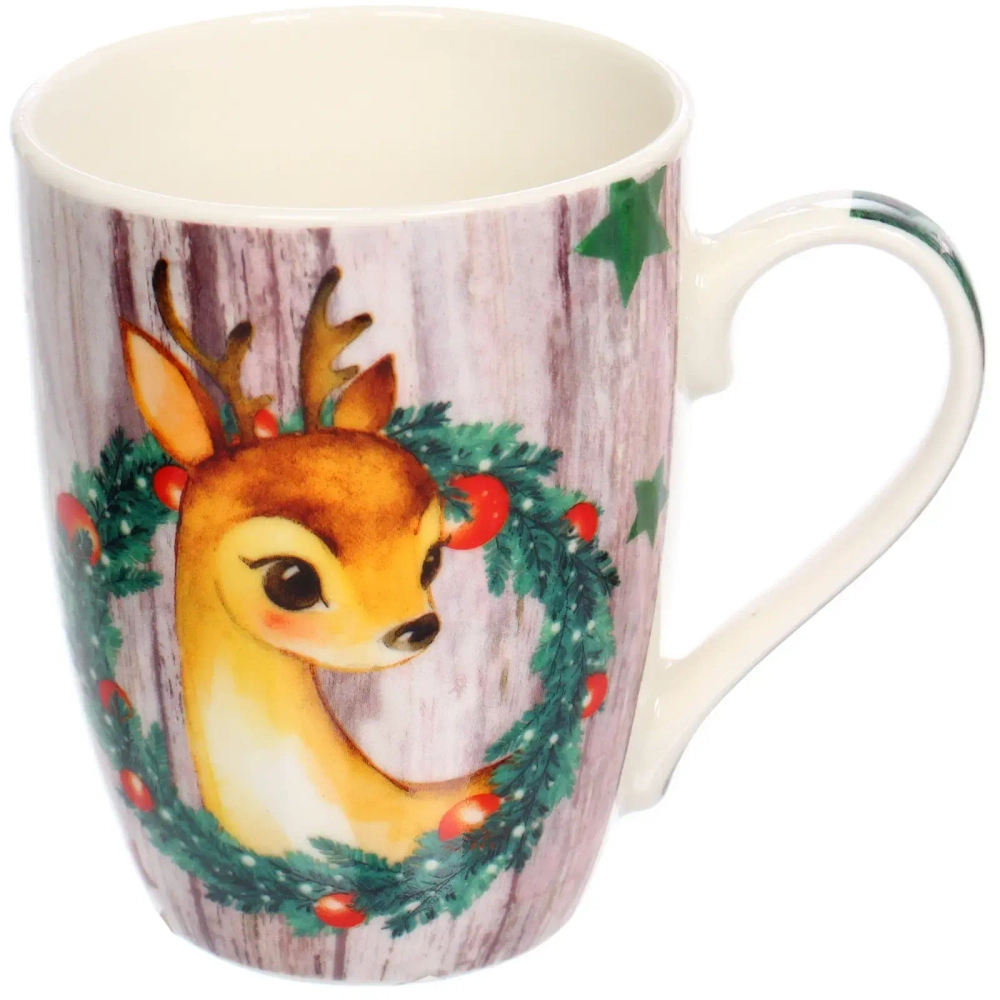 Кружка керамическая 350мл «Новогодня сказка», микс 4рисунка