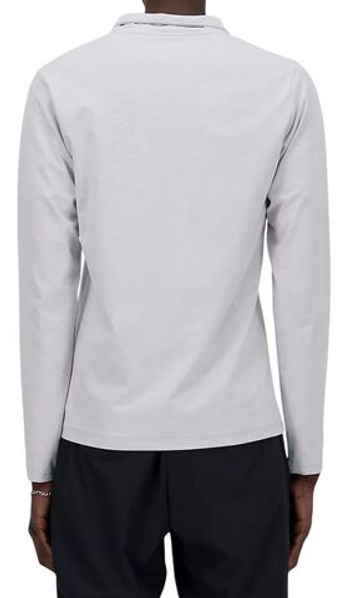 Мужская теннисная футболка с длинным рукавом New Balance Space Dye 1/4 Zip - athletic grey