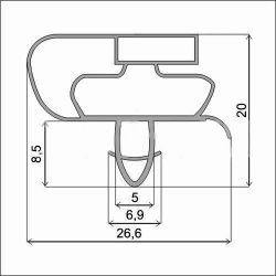Уплотнитель двери холодильника Атлант МХМ-1704, 1050 x 560 мм