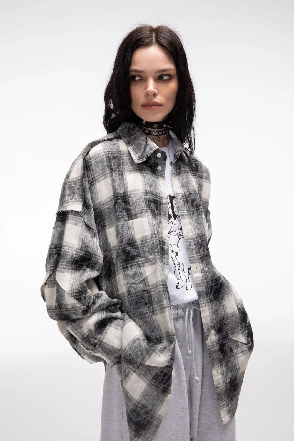 Рубашка Kraizy Stripes Destroy 2.0 черно-белая