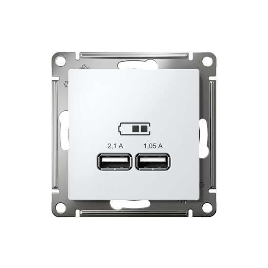 Розетка USB AtlasDesign тип A+A 5В/2.1А 2х5В/1.05А механизм лотос SE ATN001333