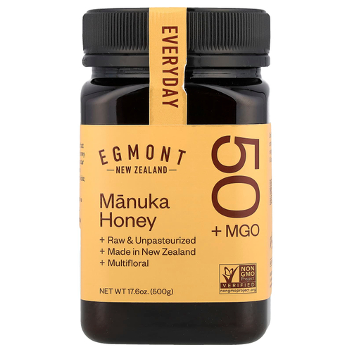 Egmont Honey, Мед манука, необработанный и непастеризованный, MGO 50+, 500 г (17,6 унции)