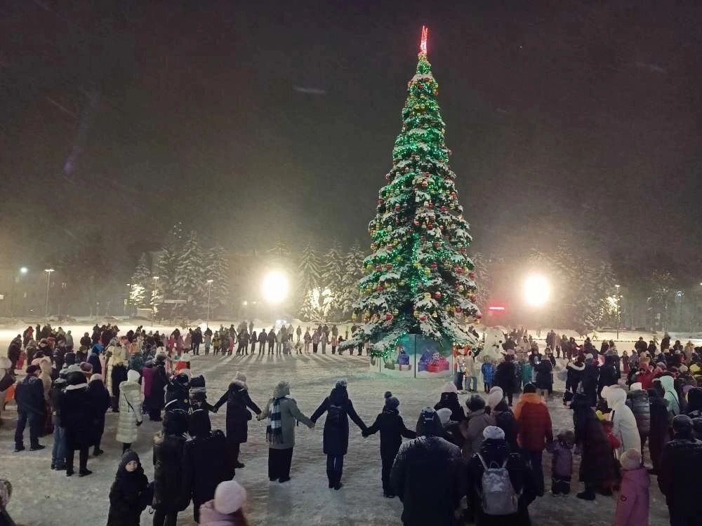 Светодинамическая елка ствольная - встроенная гирлянда: Холодный свет - "Таежная" от 11 до 21 м