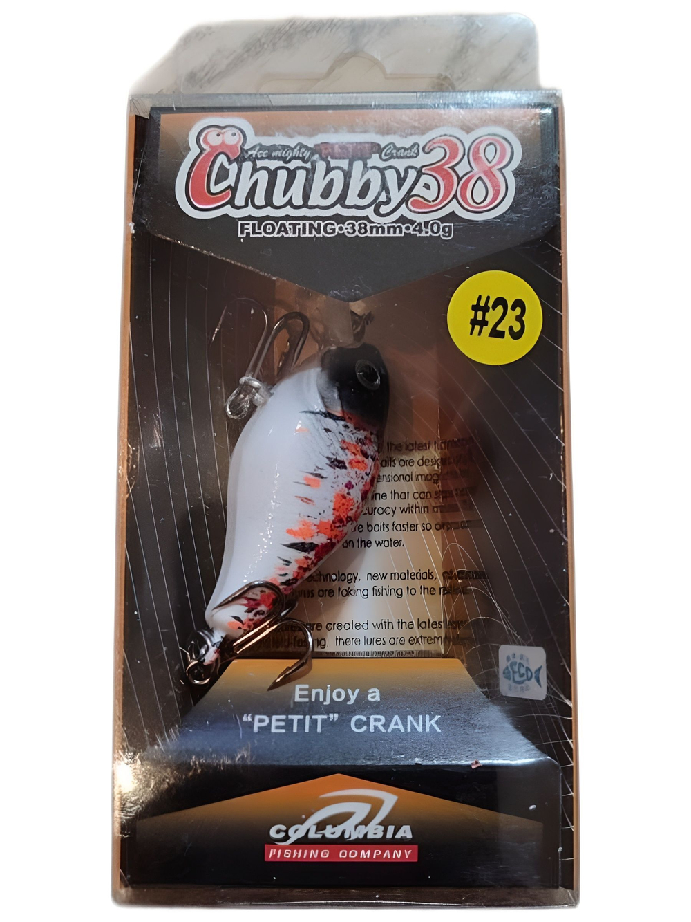 Воблер Columbia Chubby 38F цвет 23 для ловли жереха, голавля, форели и язя