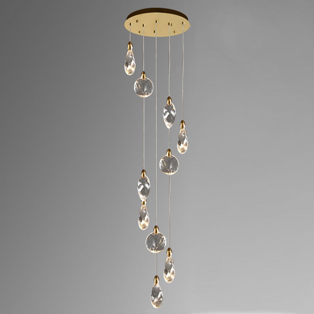 Подвесной светильник MT9176-10H titanium gold