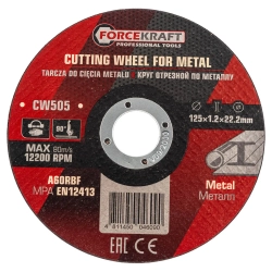 Круг отрезной по металлу 125x1.2x22.2мм FORCEKRAFT FK-CW505