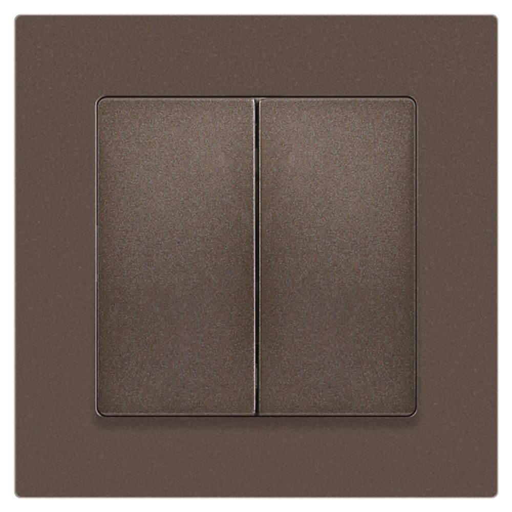 Выключатель Intro Accent 6-104-08 двойной, 10А-250В, IP20, СУ, AL/CU, бронза