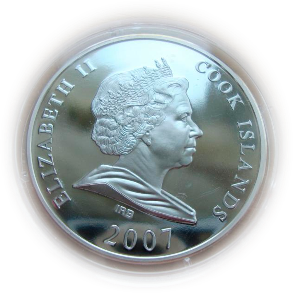 О-ва Кука 10 долларов 2007 Индия Тадж-Махал Мировые памятники 3D СЕРЕБРО