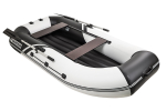 YACHTMAN-260 МНД НАДУВНОЕ ДНО (Яхтман) белый-черный (лодка ПВХ с усилением)