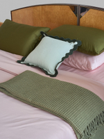 Плед из шерсти травянисто-зеленого цвета из коллекции essential, 130х180 см