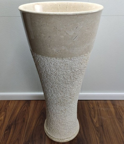 Раковина напольная из мрамора Pedestal Cream/Cream MN-0402 (40*40*90 см)