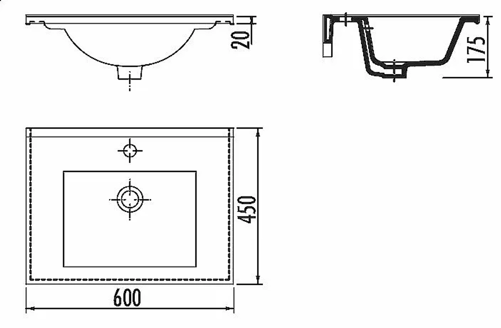 Тумба с раковиной Creavit Kayra 60 KY0060.42.MBY + SU060-00CB00E-0000 белая