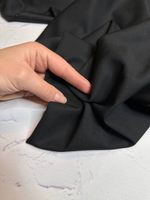 Костюмно-плательная однотонная шерсть с эластаном (L.Piana, 95%шерсть/5%эластан, Черная ночь, 154, 220 гр/м2)