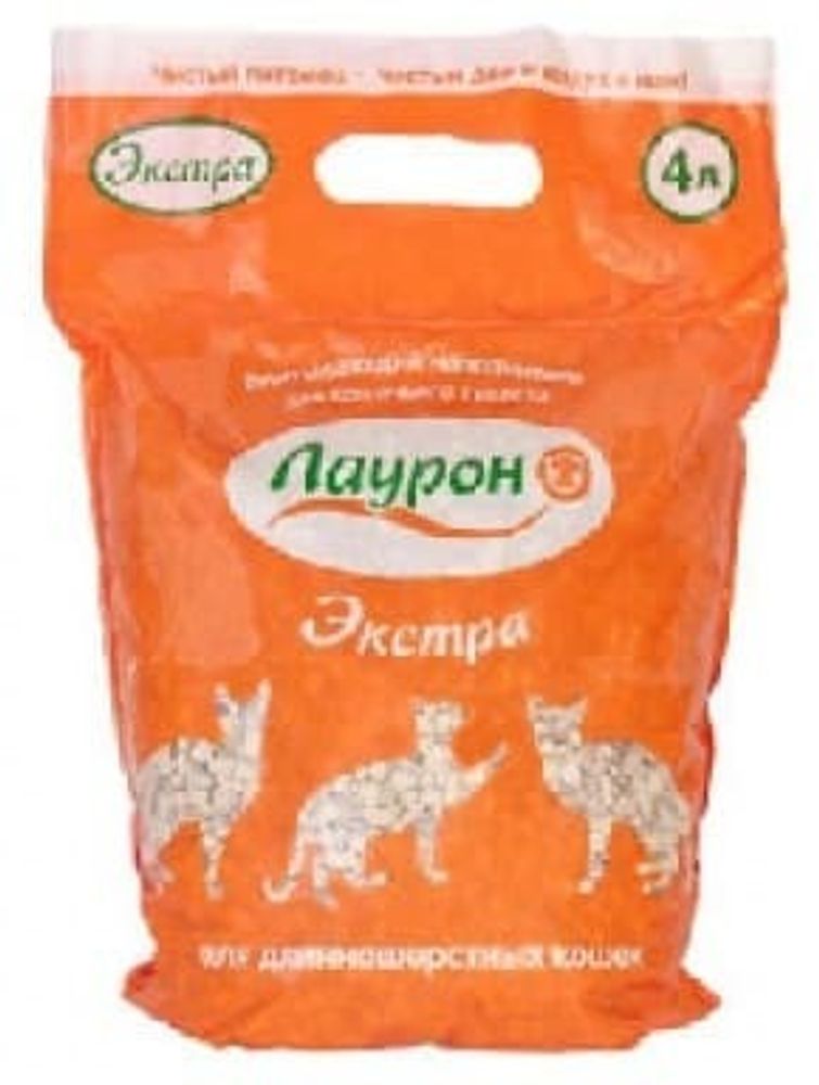 Лаурон &quot;Экстра&quot;  4л (пэт.пакет) впит. наполнитель д/кошек