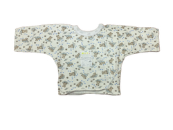 Распашонка с кнопкой на плече с антицарапками из футера (начес) 100% хлопок на рост 56-62 см