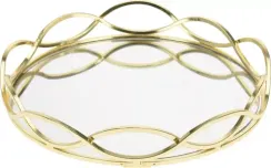 Подствечник в виде заркальной тарелки Римское плетение, 23*4 см., Koopman (AAE324650)