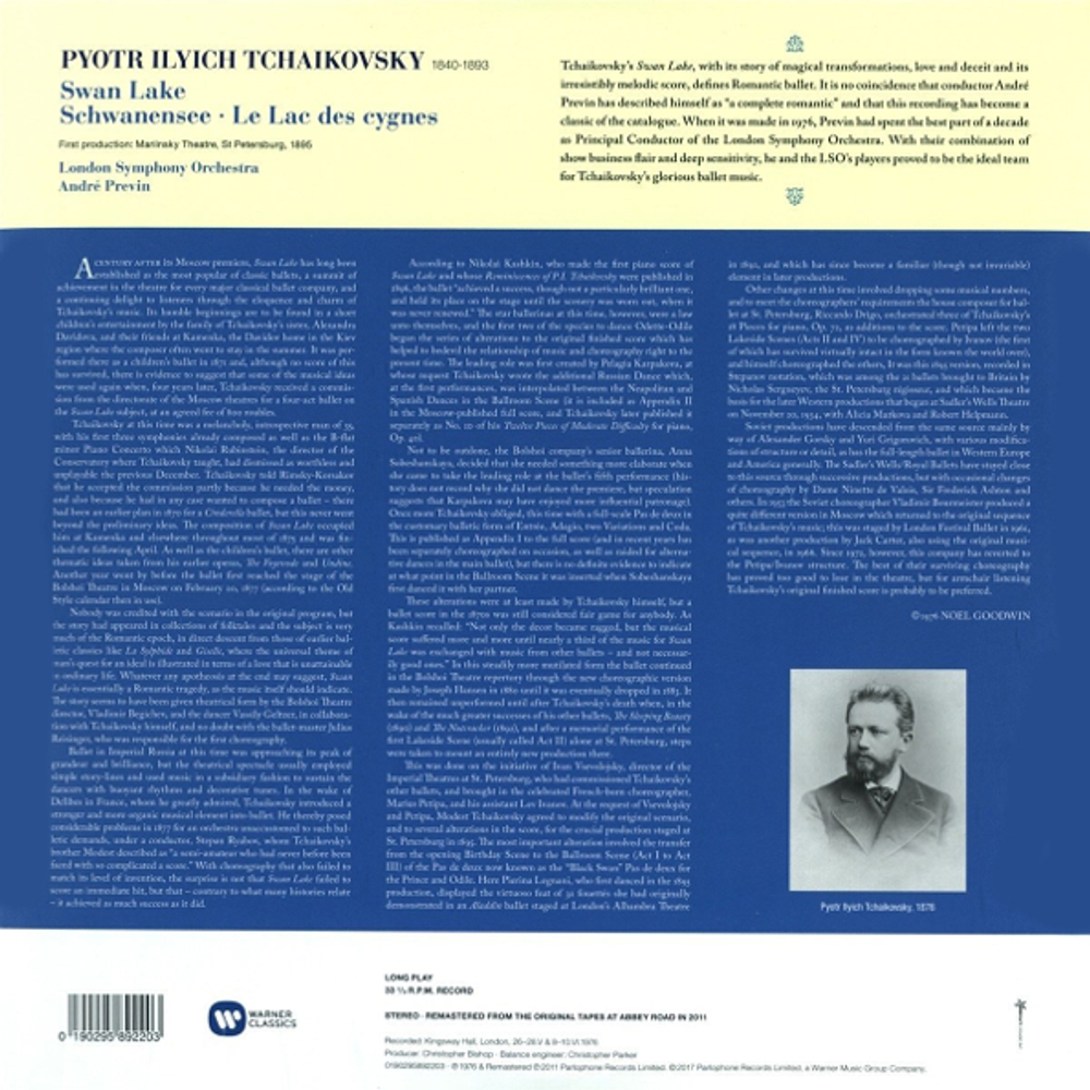 London Symphony Orchestra, Andre Previn / Tchaikovsky: Swan Lake (3LP)