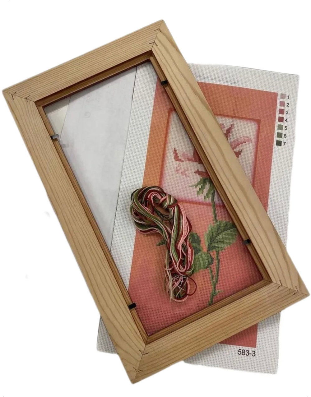 Набор для вышивания с деревянной рамкой (мулине 100% хлопок ) 23х39см Германия