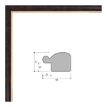 Фоторамка 21х30 см коричневая, золото, арт. 2130.127275