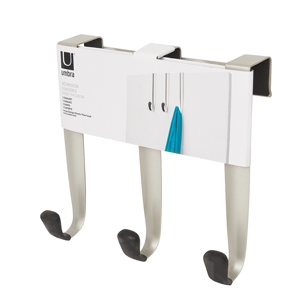 Вешалка надверная schnook, 23 см, черная-никель, 3 крючка