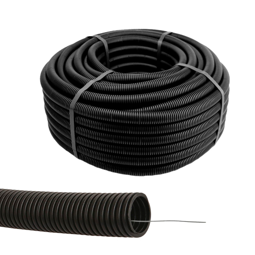 Гофра электроизоляционная ПНД д16мм черная на метраж