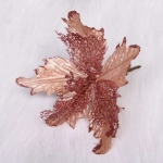 Украшение новогоднее «Пуансеттия-Нежность» 23 см, Розовое золото