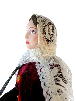 Фарфоровая кукла коллекционная Водоноска-казачка. Сувенир ручной работы