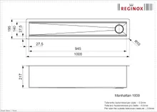 Встраиваемый кухонный блок для столешницы Reginox Manhattan 100, 1 м, нержавеющая сталь